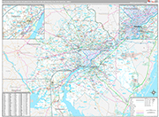 Philadelphia-Camden-Wilmington Metro Area Wall Map Premium Style